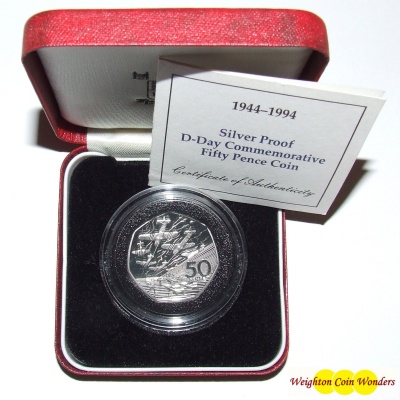 1994 Silver Proof 50p - D-Day Commemorative